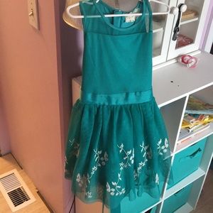 Beautiful floral green girls dress